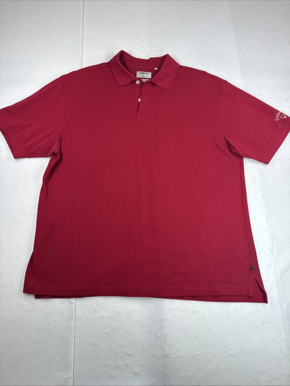 Callaway Golf Sport Mens XL Polo Shirt Burgundy Red Combed Cotton Logo